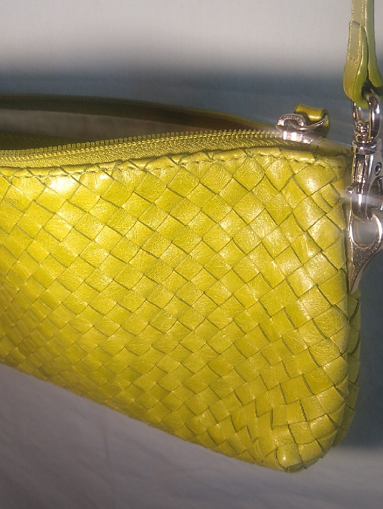 Nwot Abro *Premium Lambskin* Leather Lime-Celery Green Crossbody Bag